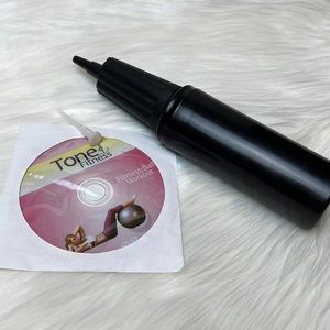 Black Plastic Air Hand Pump for Fitness Balls, Pool Toys & Inflatables with DVD